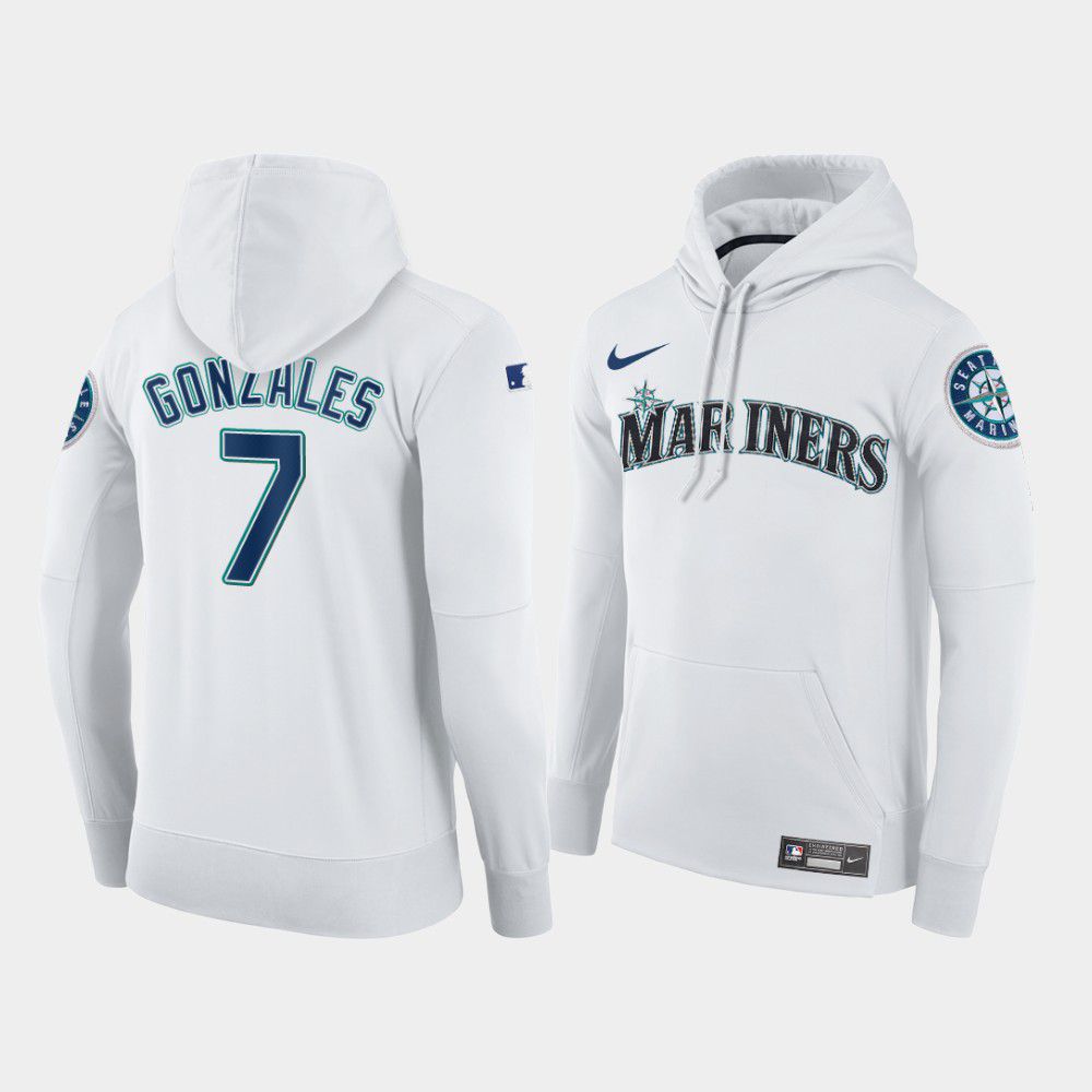 Men Seattle Mariners #7 Gonzales white home hoodie 2021 MLB Nike Jerseys